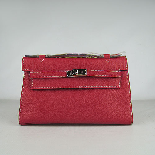 AAA Hermes Kelly 22 CM France Leather Handbag Red H008 On Sale